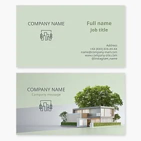 Business card template. Landscaping and landscape design.