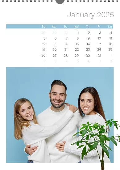 Calendar template Beloved family with our beautiful plants