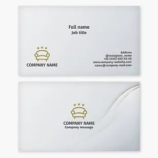 Business card template. Upholstered furniture manufacturing.