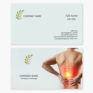 Business card template. Vertebrologist, neurologist, traumatologist-orthopedist, neurosurgeon, chiropractor, rehabilitation specialist.