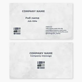 Business card template. Stonework. Paving slabs. Ceramic tile.