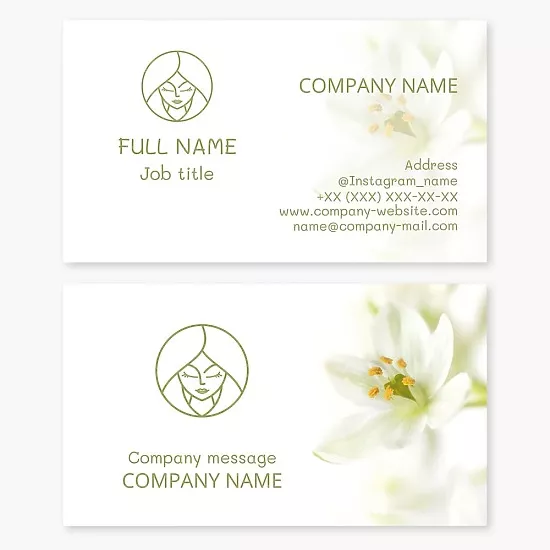 Woman business card template