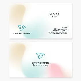 Business card template. A dove carrying an olive branch in its beak. Peace and reconciliation. Hope and renewal. Freedom and purity. Love and divine grace.