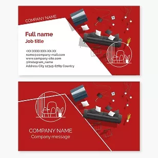 Business card template Interior design