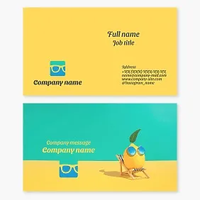 Business card template. Sunglasses.