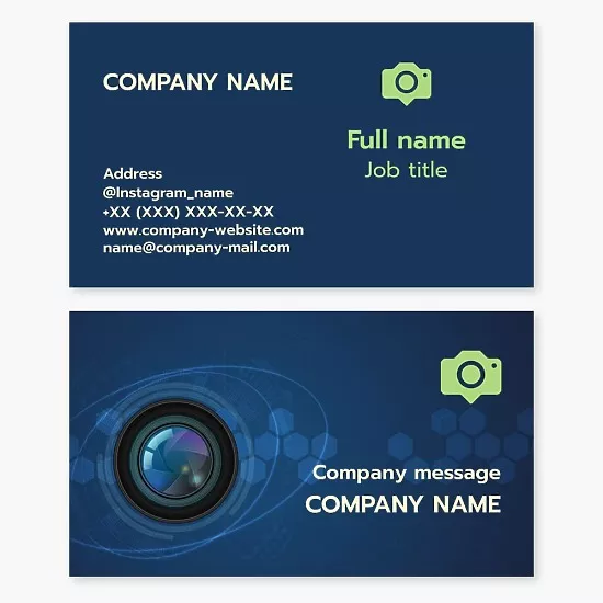 Business card template Camera