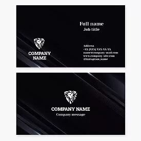 Business Card Template with White Lion Logo