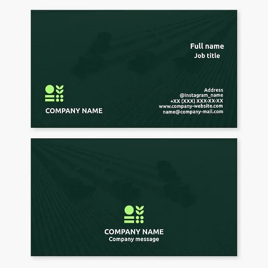 Business card template. Agribusiness.