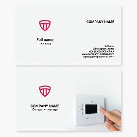 Business card template. Security alarm. 