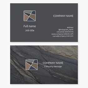 Business card template. Natural stone. Mason.