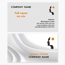 Two Face Logo | White Abstract Business Card Template