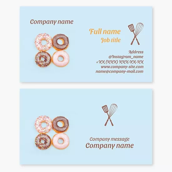 Business card template Confectionery