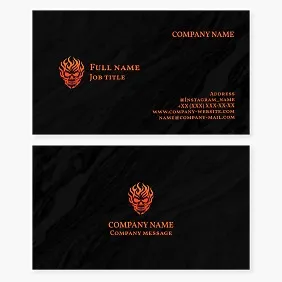 Business card template. Tattoo services.