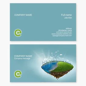 Business card template. Renewable energy. Letter E.