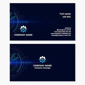 Business card template. Mechanical engineering.