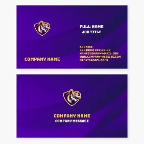 Business card template. Abstract. Tiger, shield. Sports team.