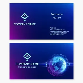 Business card template. Internet provider. Wi-Fi hotspot setup.