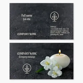Business card template. Flower shop. Landscaping. Floral decor for home and office. Letter O.