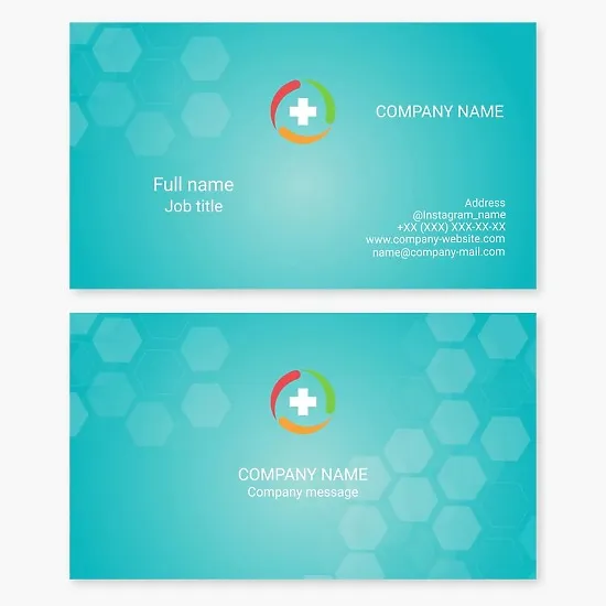 Business card template. Medical services.