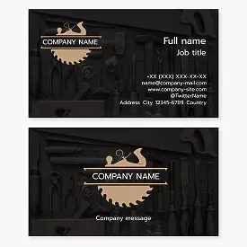 Business Card Template Carpentry Services