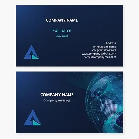 Business card template for global networking. Development vector up.