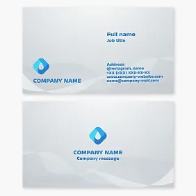 Business card template. Water. Purified drinking water. Plumbing services.