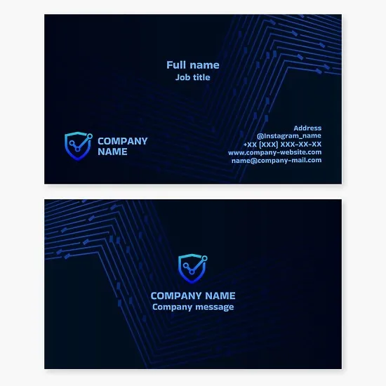 Business card template. Cybersecurity.