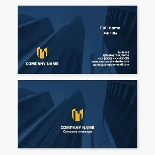 Business card template. Real estate. Construction and real estate services. Letter U.