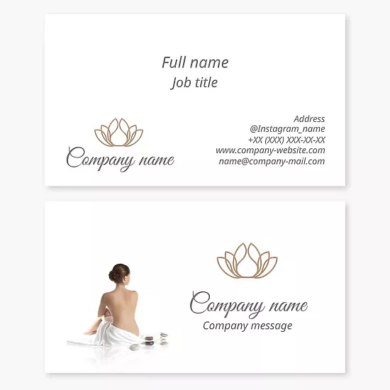 Spa business card template