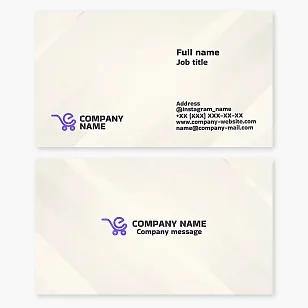 Business card template. Online store. Letter E.