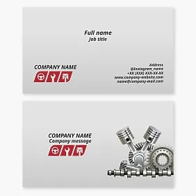 Business card template. Auto parts.