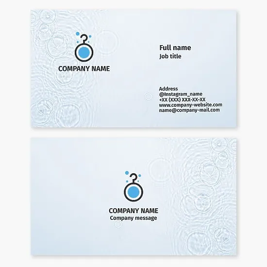 Business card template. Laundry and dry cleaning services. Laundry, dry cleaning.