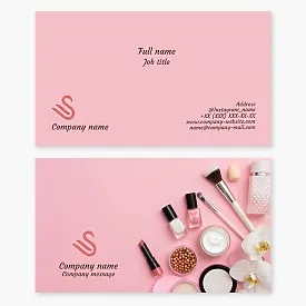 Business card template. Makeup.