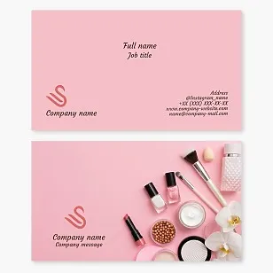 Business card template. Makeup.