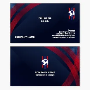 Business card template. Football.
