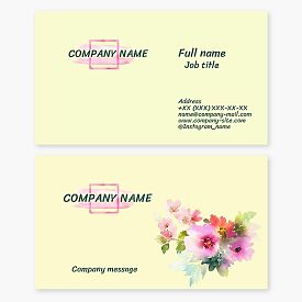 Watercolor Flowers | Artist Business Card Template