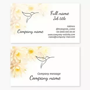 Hummingbird business card template