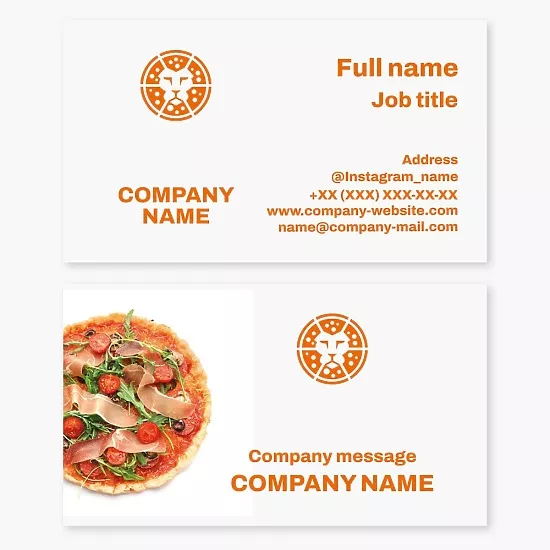 Pizza business card template