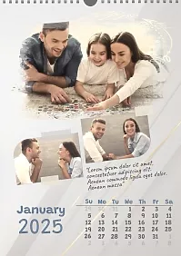 Calendar template with family photos