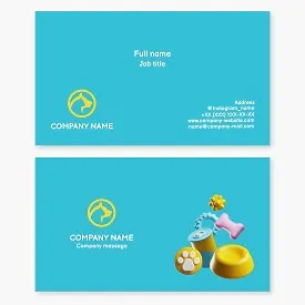 Business card template. Pet supplies, pet store.