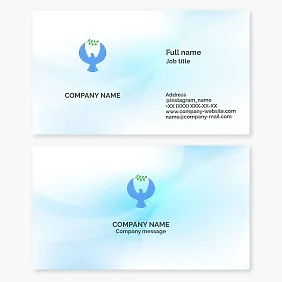 Business card template. A dove carrying an olive branch. Peace, hope, freedom. Forgiveness, purity. Humanism, human rights.