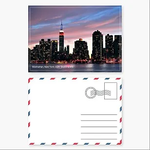 Tourist (scenic) postcard. New York