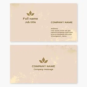 Business card template. Abstract. Beauty salon. Makeup. Powder. Plant.