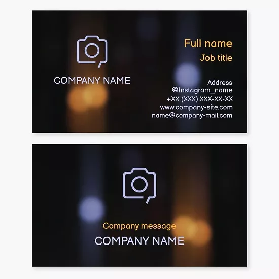 Business card template Camera