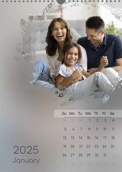 Calendar Template Loving Parents and Daughter