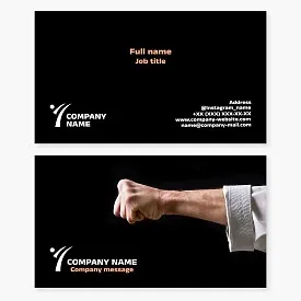 Business card template. Karate.
