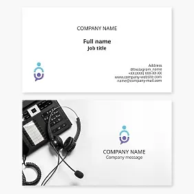 Business card template. Consulting services. Communication and dialogue. Help desk. Personality and information exchange.