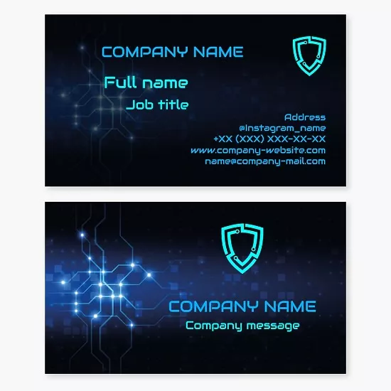 Business card template Digital security