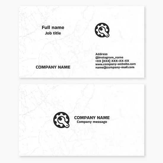 Business card template. Repair of production machinery and equipment.