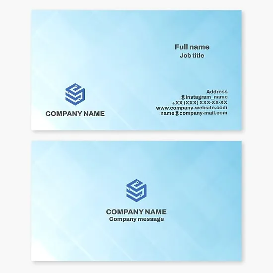 Business card template. Electronic technologies, innovation, structure. Communication and integration. IT company, tech startup, software developers.